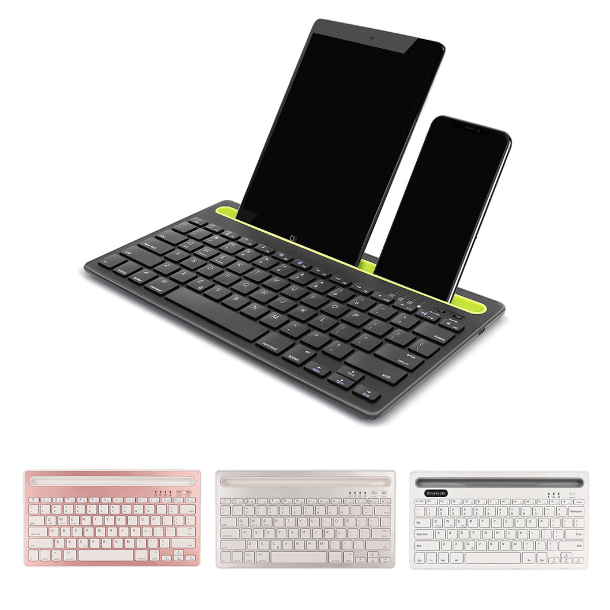 Bluetooth Wireless Keyboard with Phone Holder